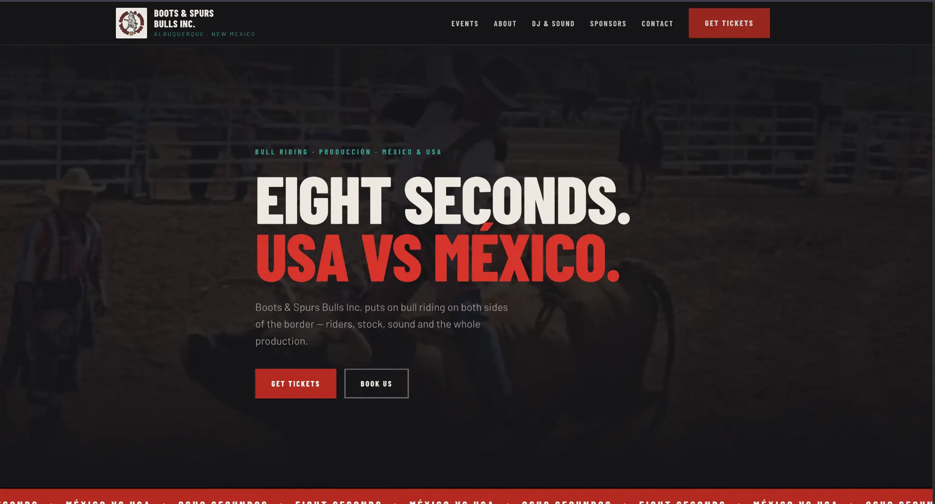 Bulls Boots & Spurs website hero